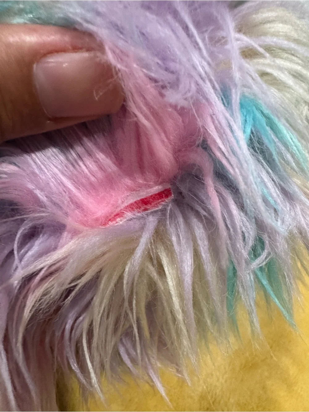 Pastel Multicolor Plush Sloth Cat Toy - Soft Rainbow Fur